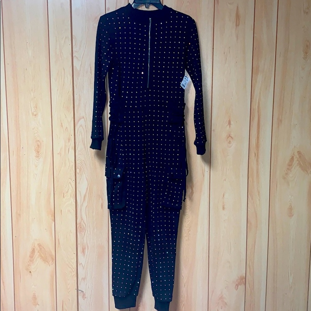 Akira Rhinestone Jumpsuit (New/Never worn)